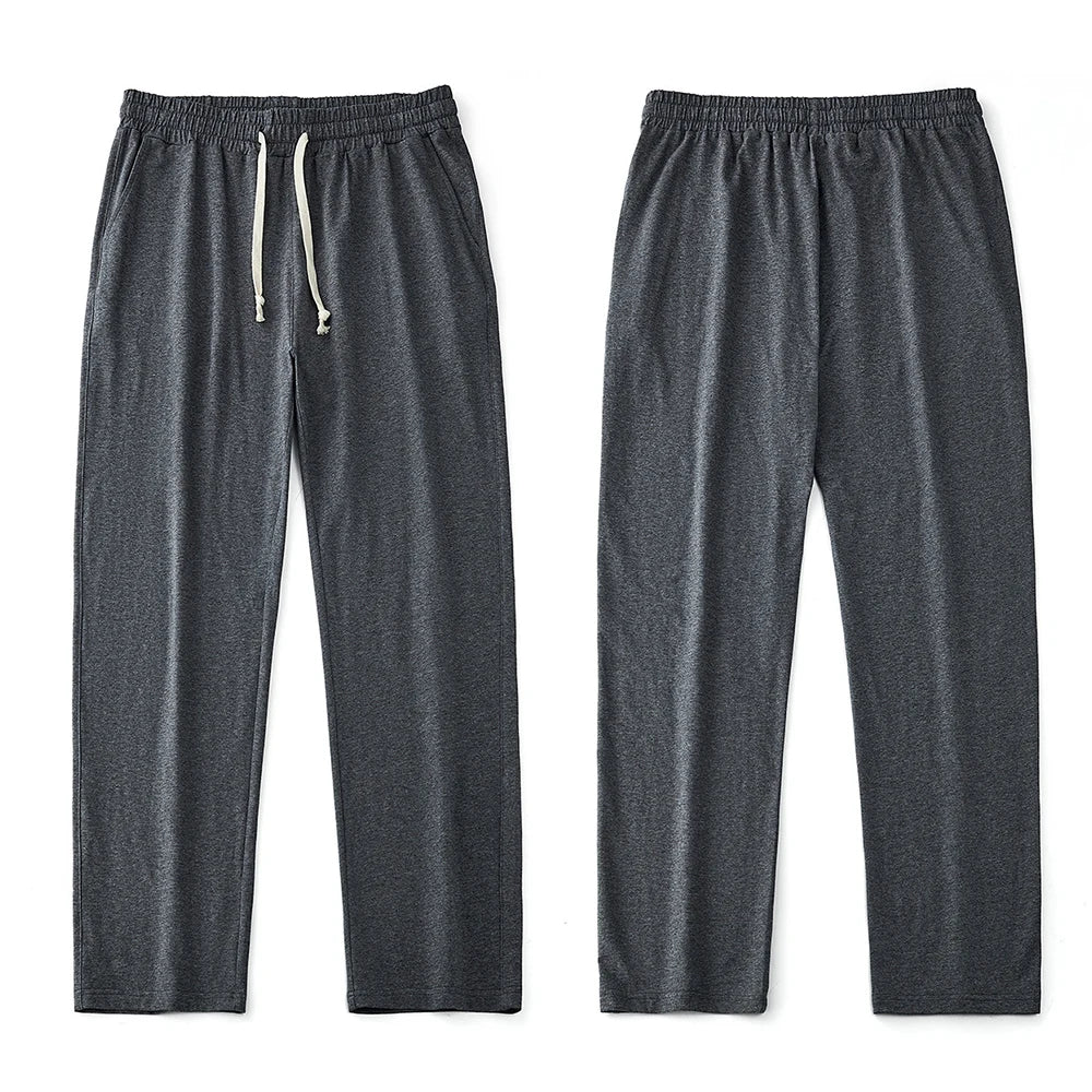 Men's 180G Combed Cotton Sport Pants Solid Color Straight Sweatpants Comfortable Casual Spring Autumn Homewear Men's pants