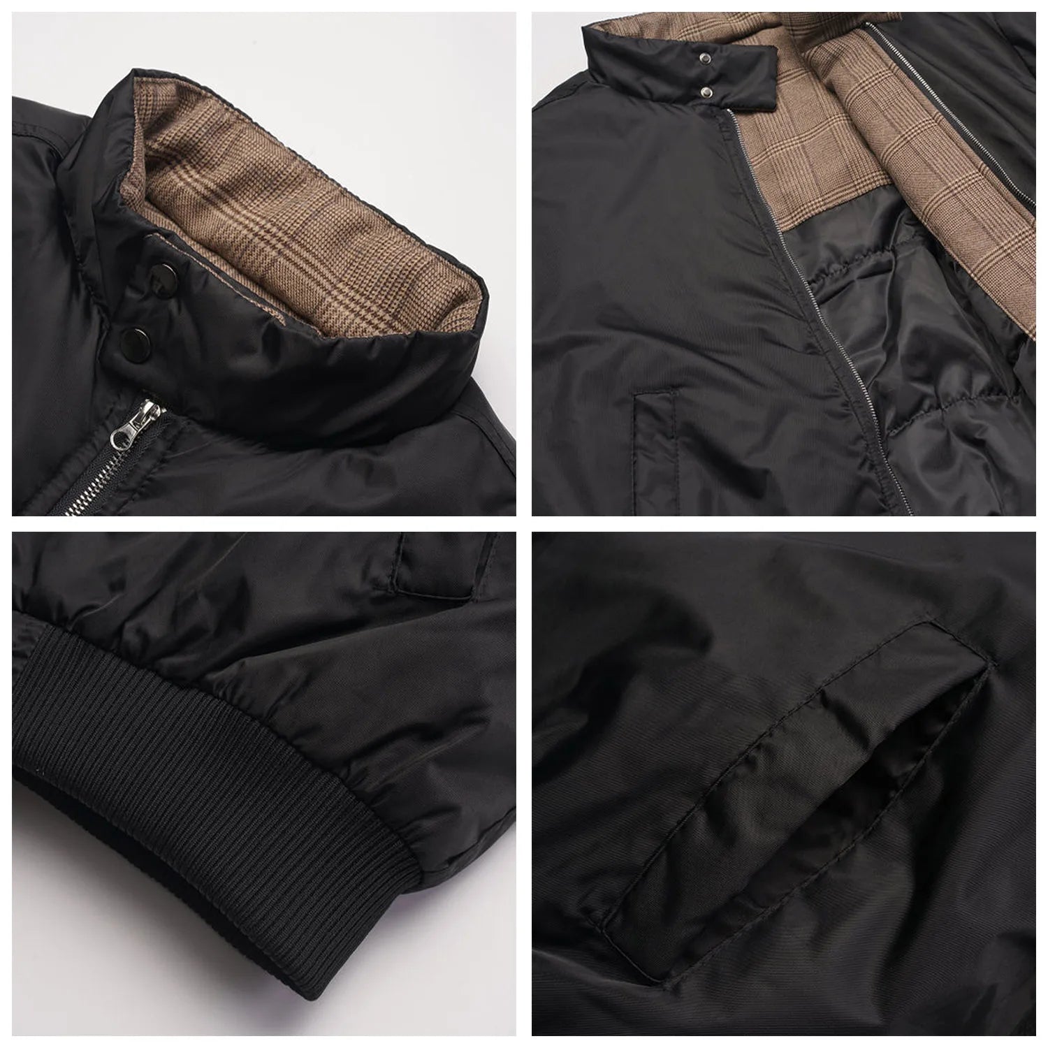 Akkad Kuti 2026 New Japanese Sle Retro Plaid Stand Collar Men Jacket Winter Warm Thiened Cotton Workwear Loose Fit Youth Casual