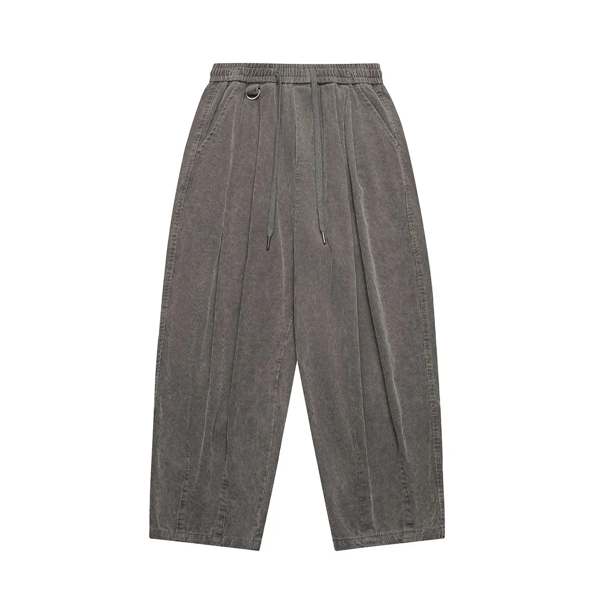 Japanese Retro Washed Worn-out Corduroy Work Pants Suitable for Both Men and Women in Autumn Mid Rise, Loose Casual Pants