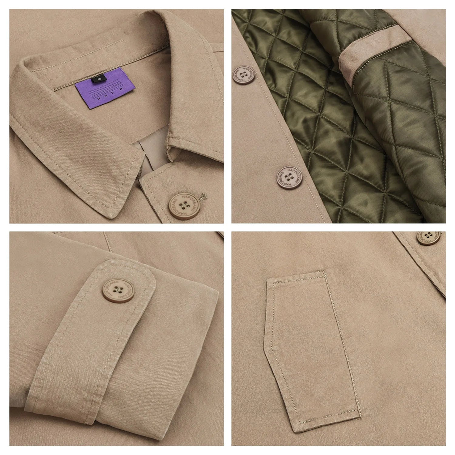 Akkad Kuti 2026 Winter New Hot Sale of The Season Men's Retro Solid Color Cotton Jacket Mid-Length Cityboy Workwear Style