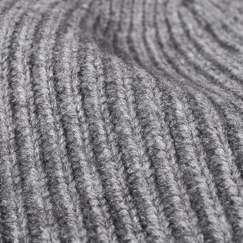 Unisex Solid Color Thermal Knit Beanie - Windproof Warm Ear Protection Outdoor Cycling Hat